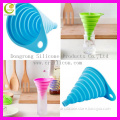 Custom OEM various shapes and colors wholesale cute small collapsible food grade silicone funnel